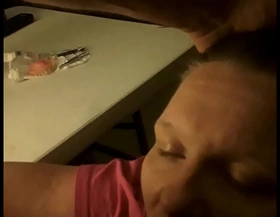Cheating slutwife earns her shot of dope with clueless husband in room next to us