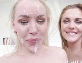 Face full of cum for dp sluts lola taylor & dominica phoenix after getting smash