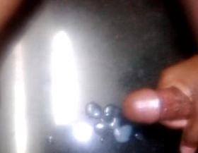 Black cock with lot of cum