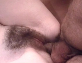 Busty and hairy amateur girlfriend anal with cum
