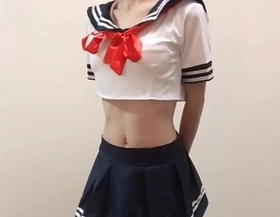 I had my beautiful older sister wear a costume of a sailor suit